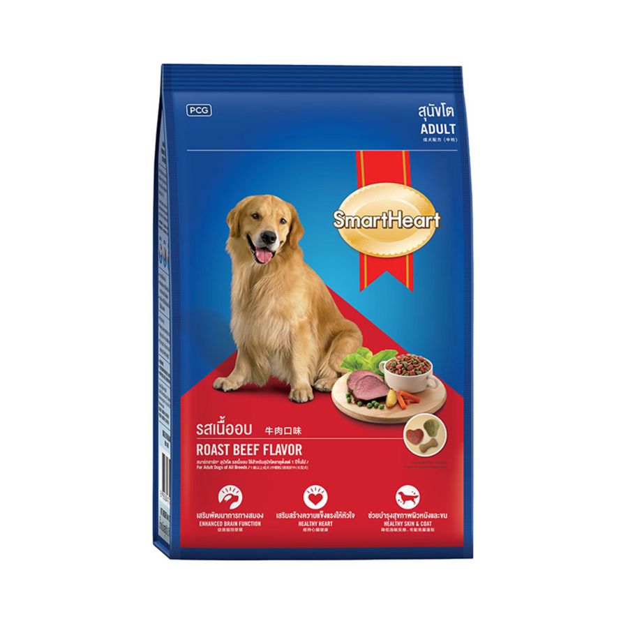 SmartHeart Roasted Beef Adult Makanan Anjing Kering 10kg
