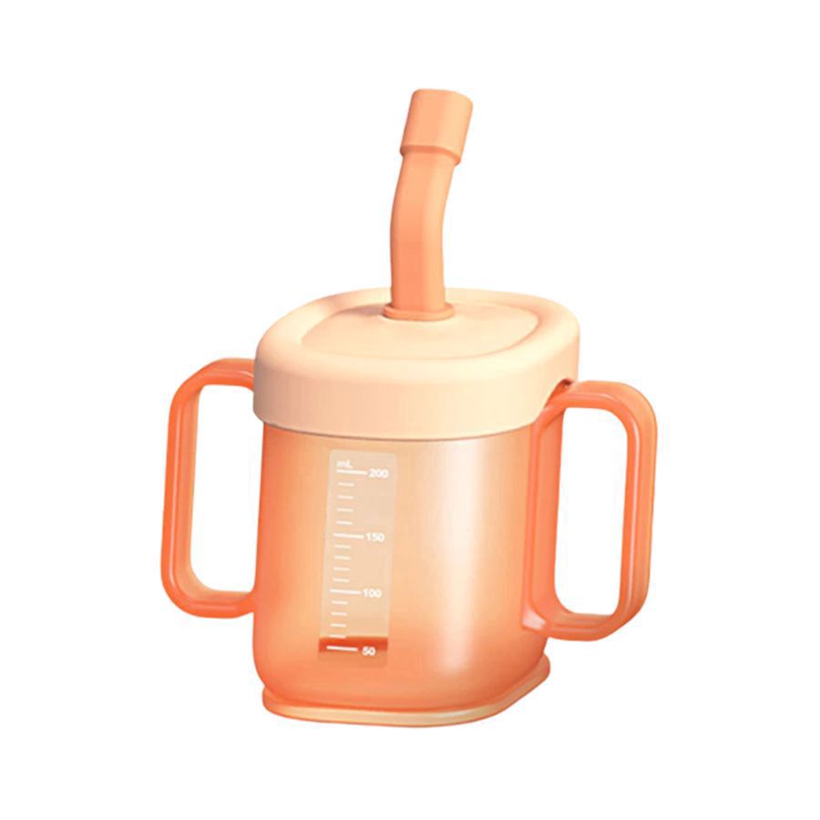 Sakumini Curve Straw Cup Training Orange 200 ml 1pcs