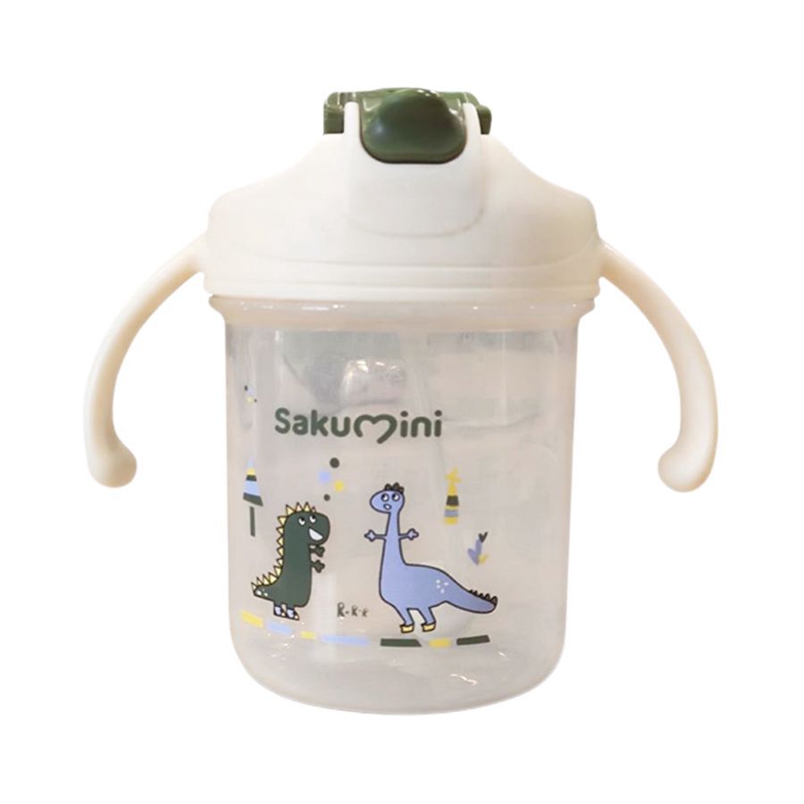 Sakumini 3in1 Training Cup Gelas Minum Sedotan Anak Hijau 300 ml 1pcs