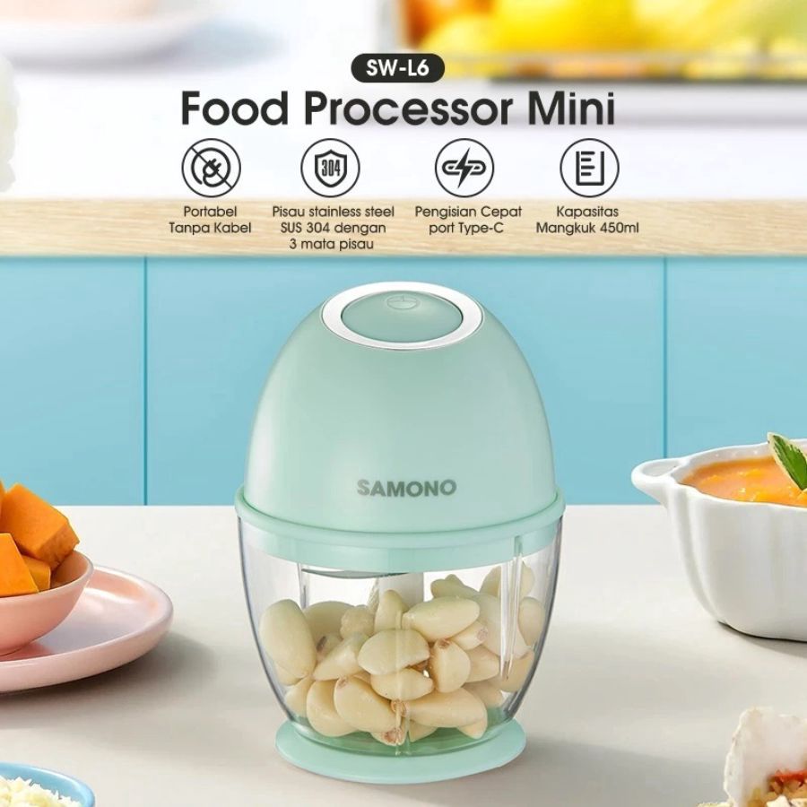 Samono Chopper Portable Kapasitas 450 ml Green SW-L6 1pcs