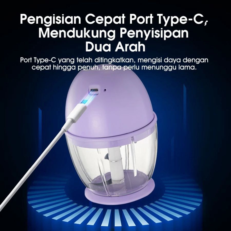 Samono Chopper Bumbu Portable Kapasitas 450ml Purple SW-L6 1pcs