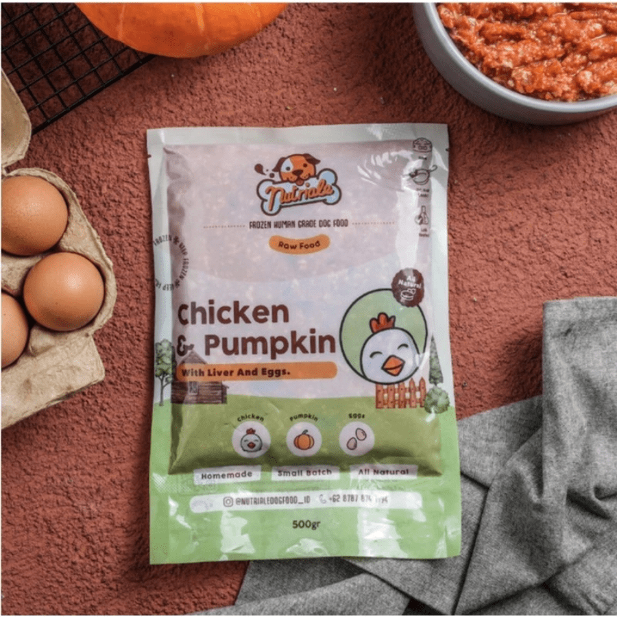 Nutriale Raw Chicken & Pumpkin Makanan Anjing Basah 500gram
