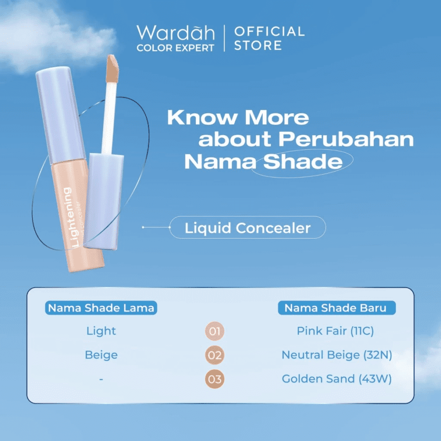 Wardah Lightening 01 Pink Fair 11C Liquid Concealer 6gram