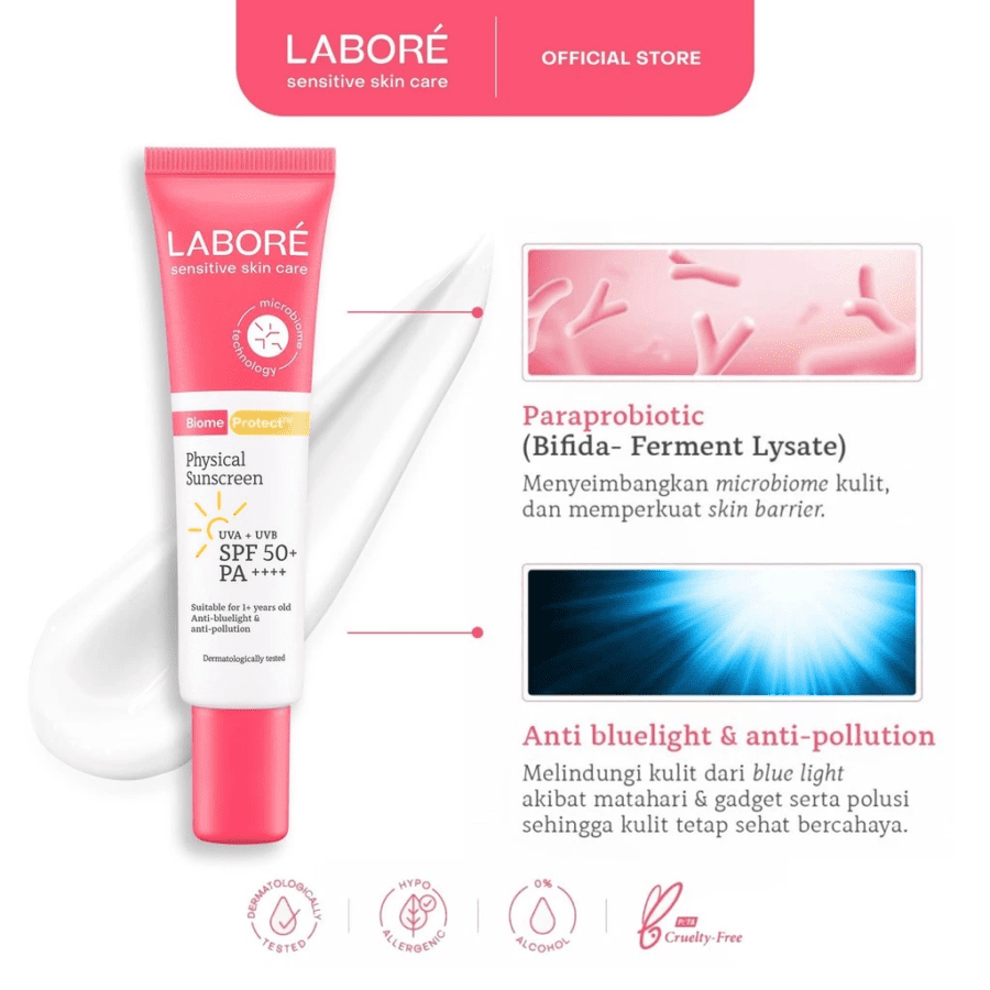 LABORE Sensitive Skin Care BiomeProtect SPF 50+ PA++++ Physical Sunscreen 10ml