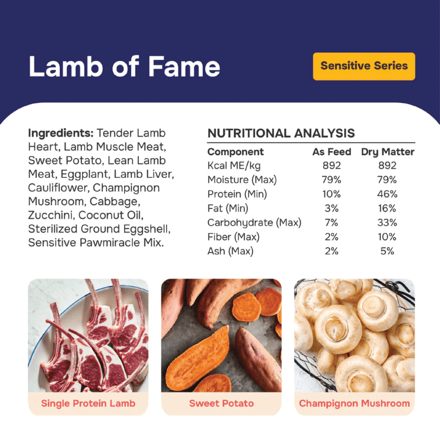Pawmeals Sensitive Series Lamb of Fame Makanan Anjing Basah 100gram