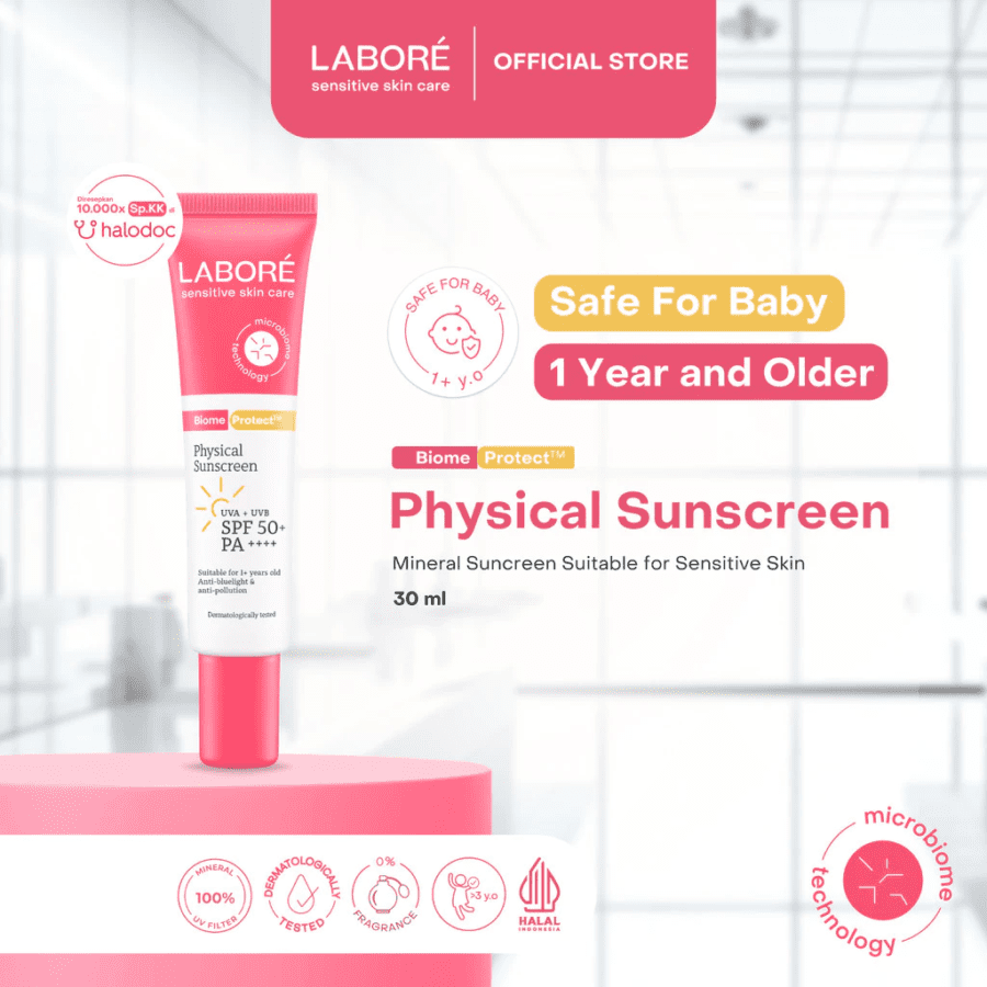 LABORE Sensitive Skin Care BiomeProtect Physical Sunscreen SPF 50+ PA++++ 30ml