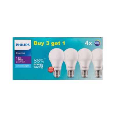Philips Essential 11W Cool Daylight Lampu LED Multipack