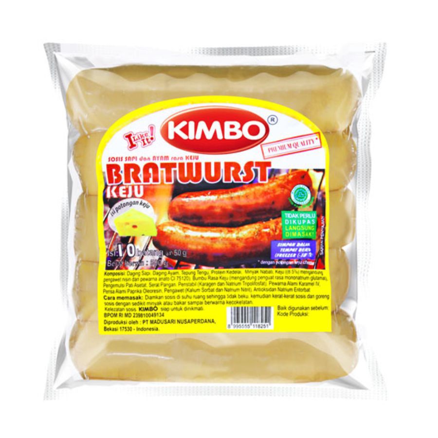 Kimbo Mini Bratwurst Keju 10pcs 500gram 1pcs