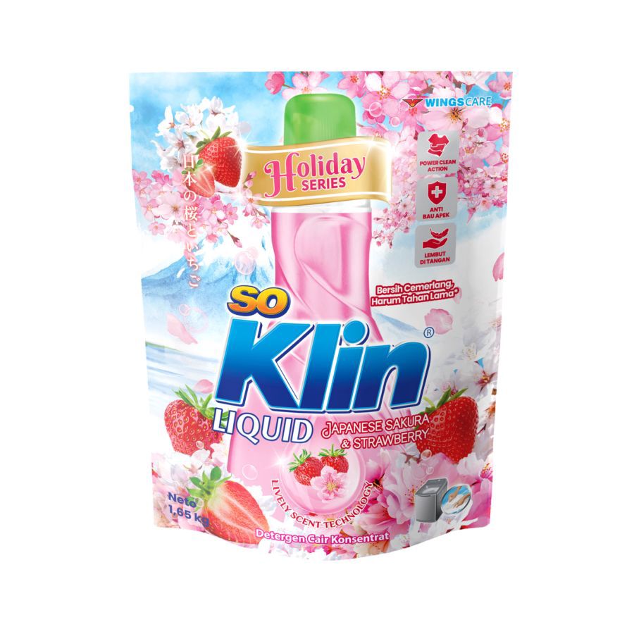 SoKlin Liquid Sakura Strawberry Deterjen Cair 1650gram