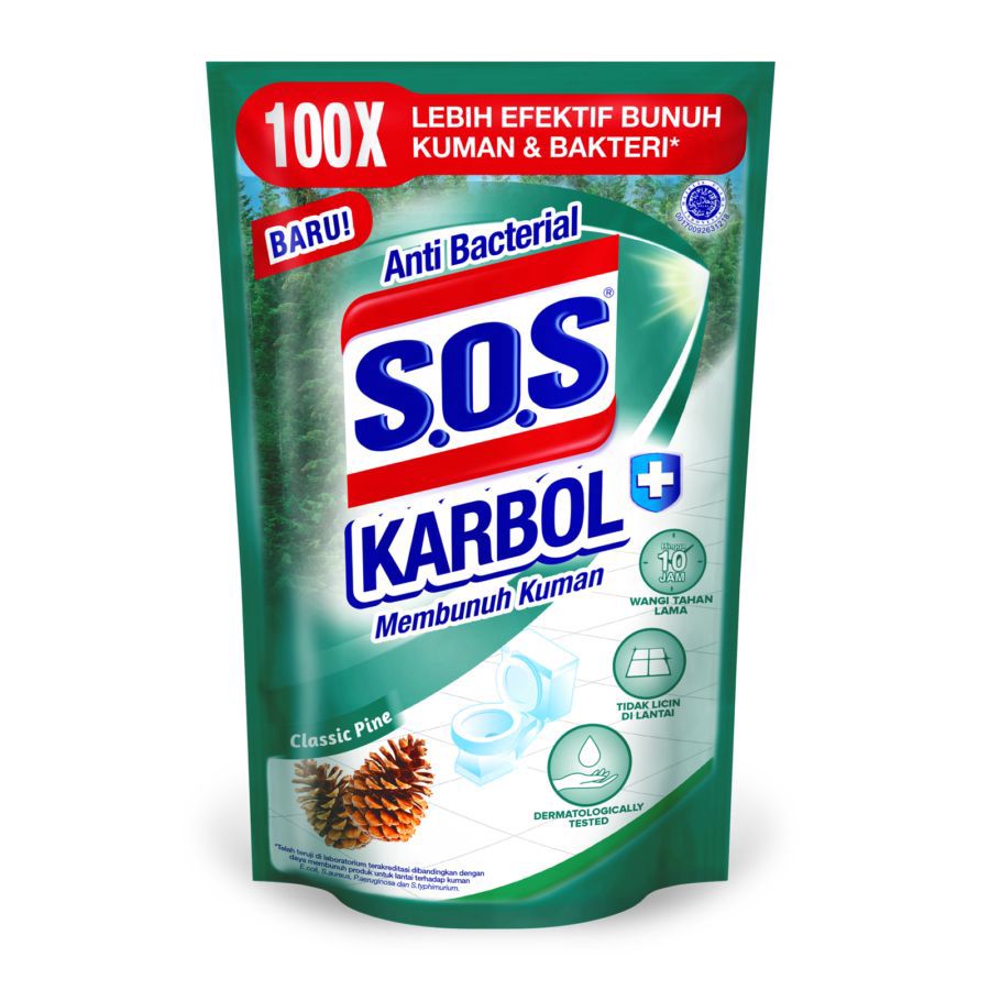 SOS Classic Pine Pembersih Lantai Pouch 725ml