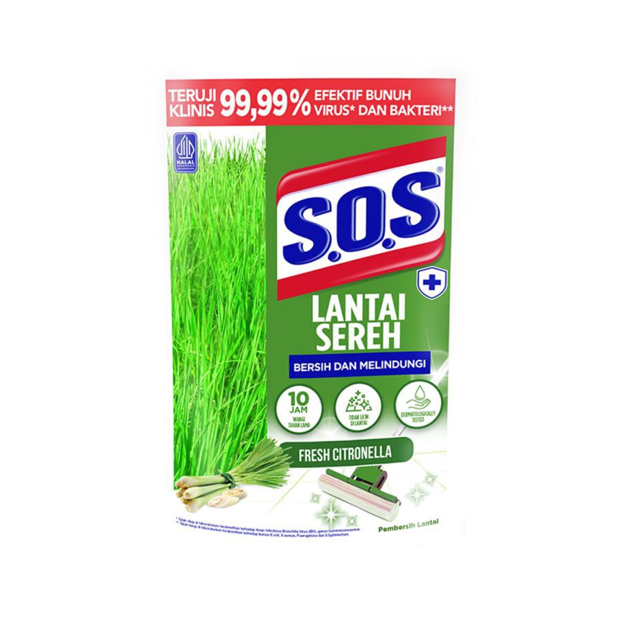SOS Lantai Sereh Pembersih Lantai Pouch 675ml