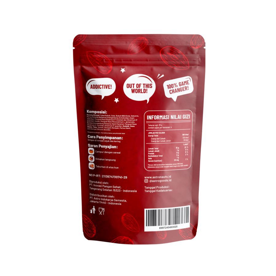 Crunch Almonds Spicy Sweet Astro Goods 100gram