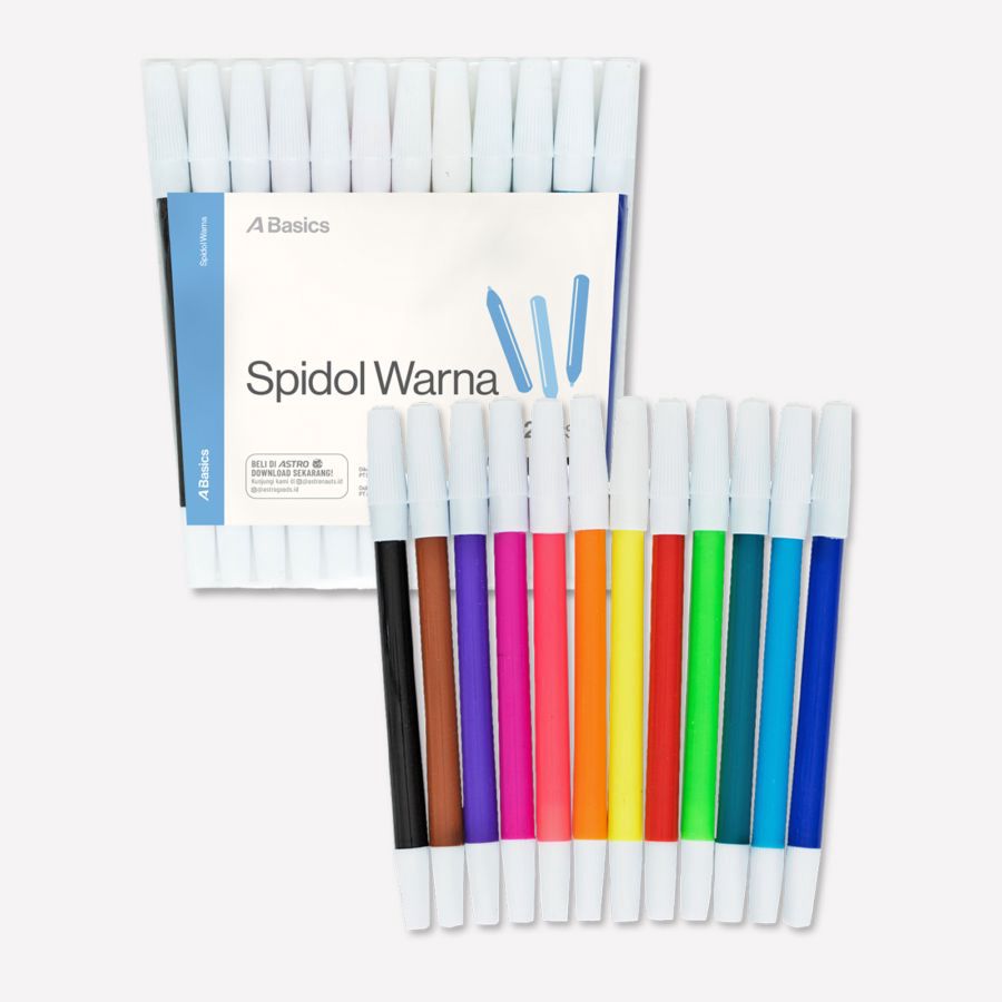 Spidol Warna A Basics 12pcs