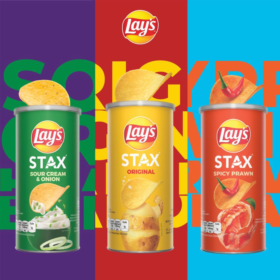 Lay's Stax Keripik Kentang Rasa Sour Cream & Onion 70gram
