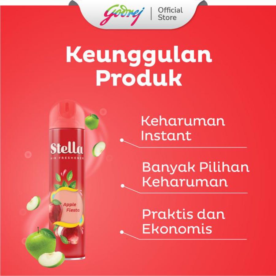 Stella Aerosol Apple Fiesta Pengharum Ruangan 1pcs