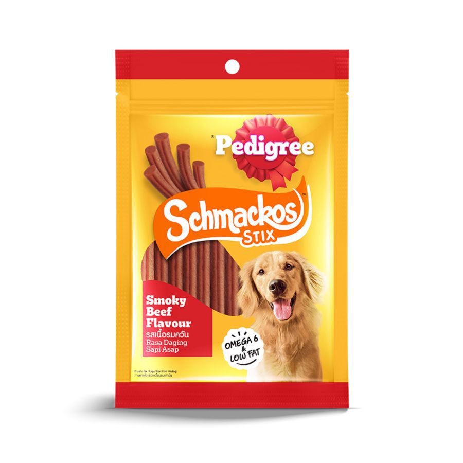 Pedigree Schmackos Stix Smoky Beef Snack Anjing 70gram
