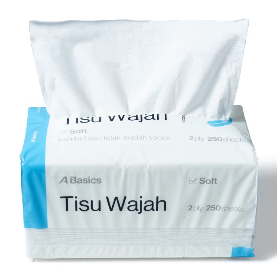Soft Facial Tissue A Basics 250sheets, 2ply