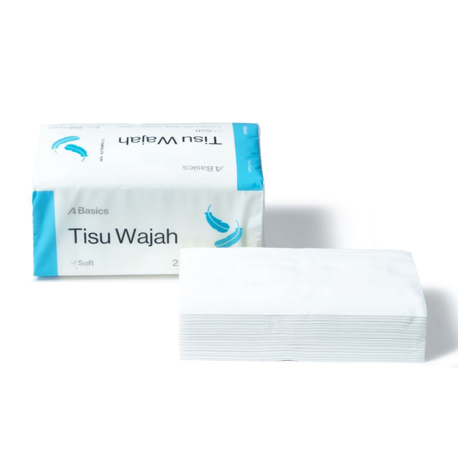 Soft Facial Tissue A Basics 250sheets, 2ply
