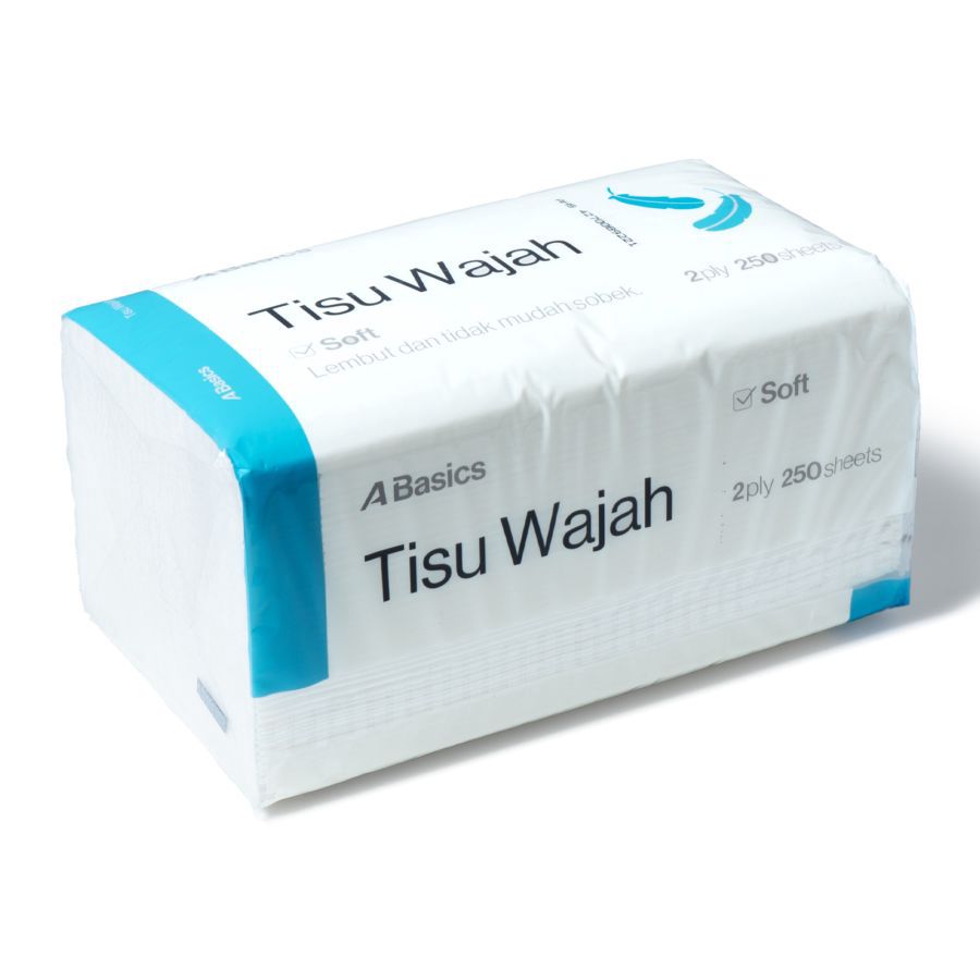 Soft Facial Tissue A Basics 250sheets, 2ply