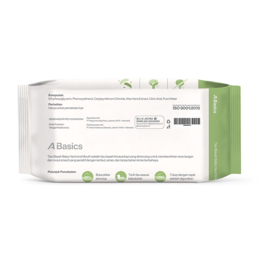 Tisu Basah Baby Hand and Mouth A Basics 50sheets