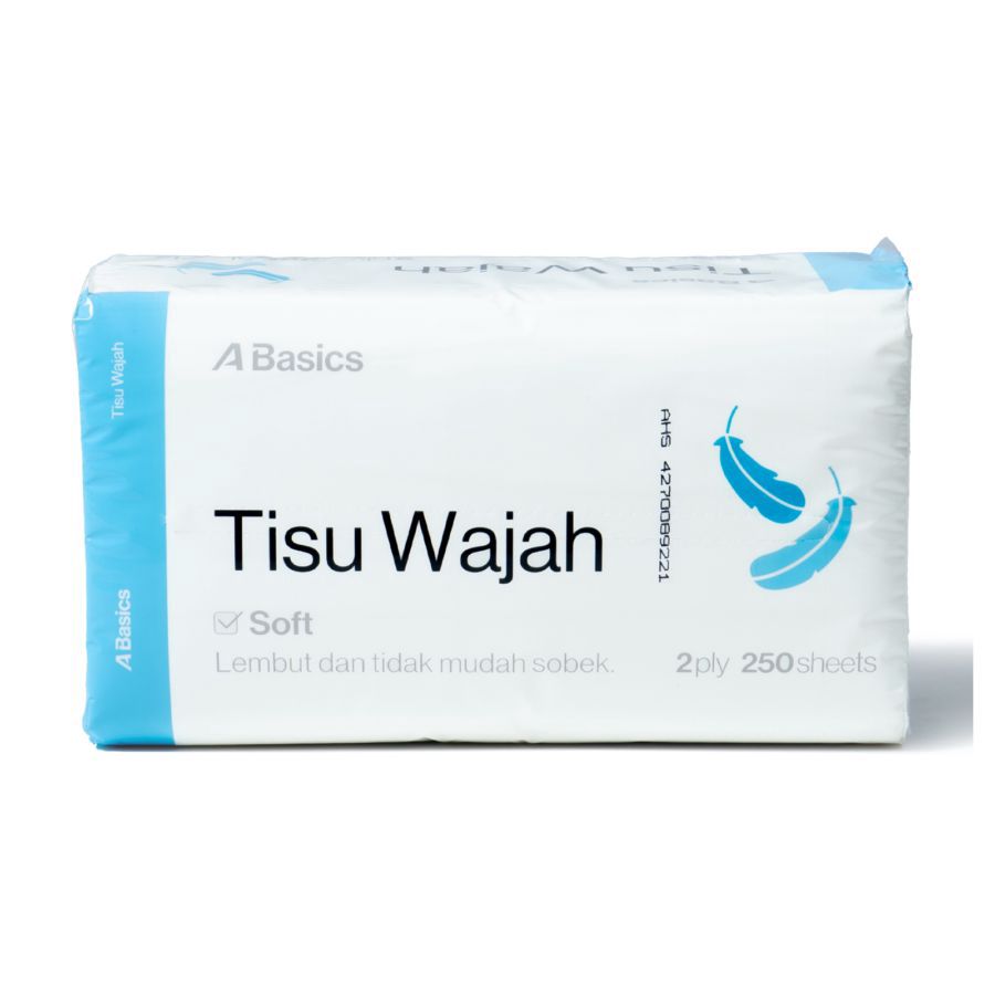 Soft Facial Tissue A Basics 250sheets, 2ply