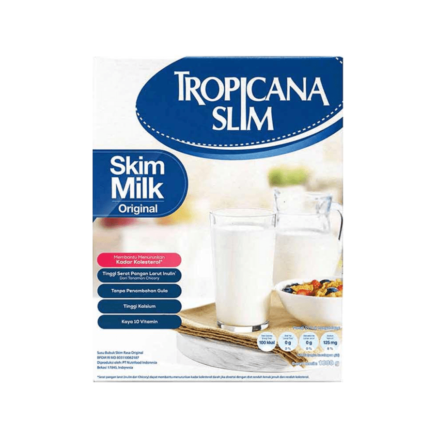 Tropicana Slim Skim Milk Plain Non Fat Bantu Turunkan Kolestrol 1000gram