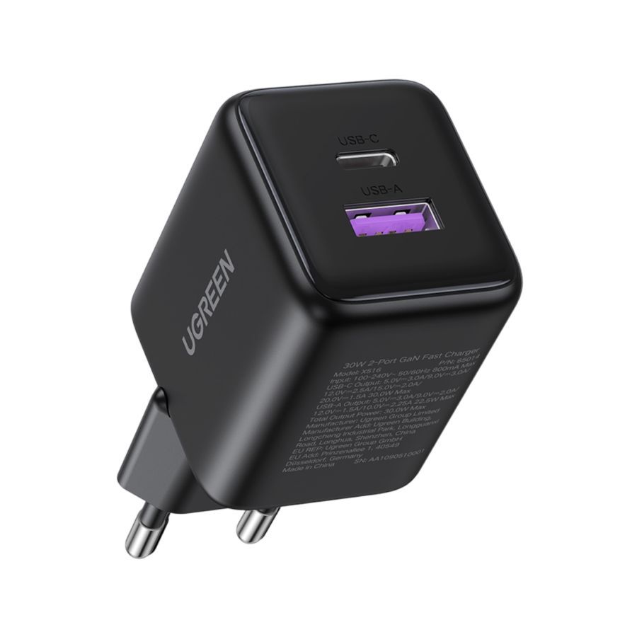 Ugreen N Series Dual Port GaN 30 Watt Charger Adapter Black