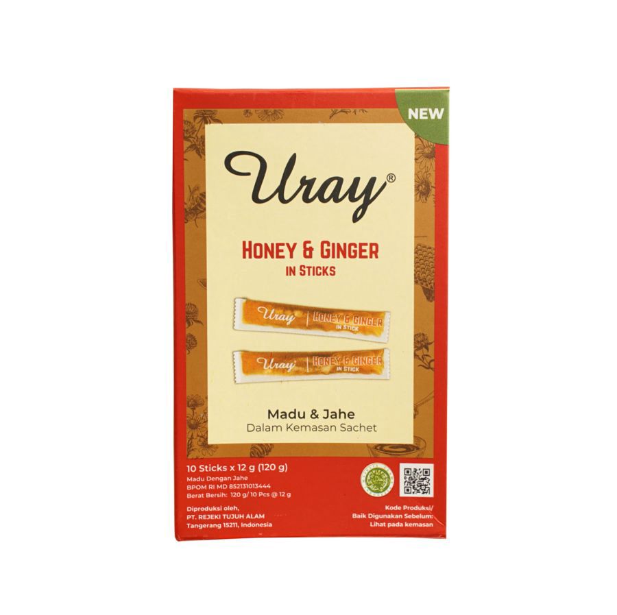 Uray Madu & Jahe Madu Sachet 10 sticks x 12 gram 1box