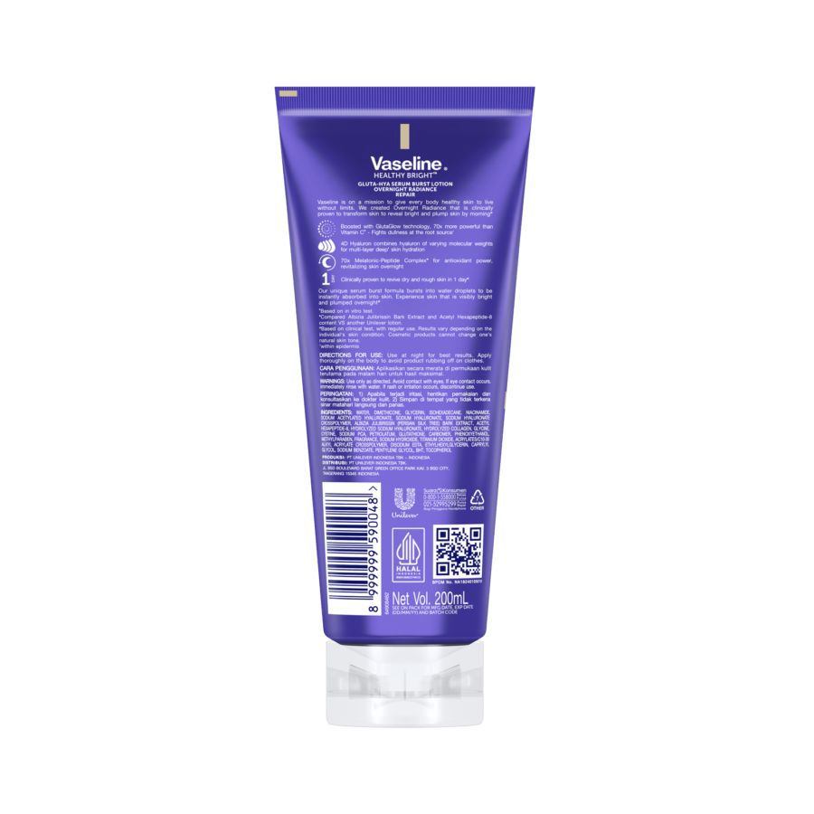 Vaseline Healthy Bright Gluta-HYA Overnight Radiance Repair Body Serum 200ml