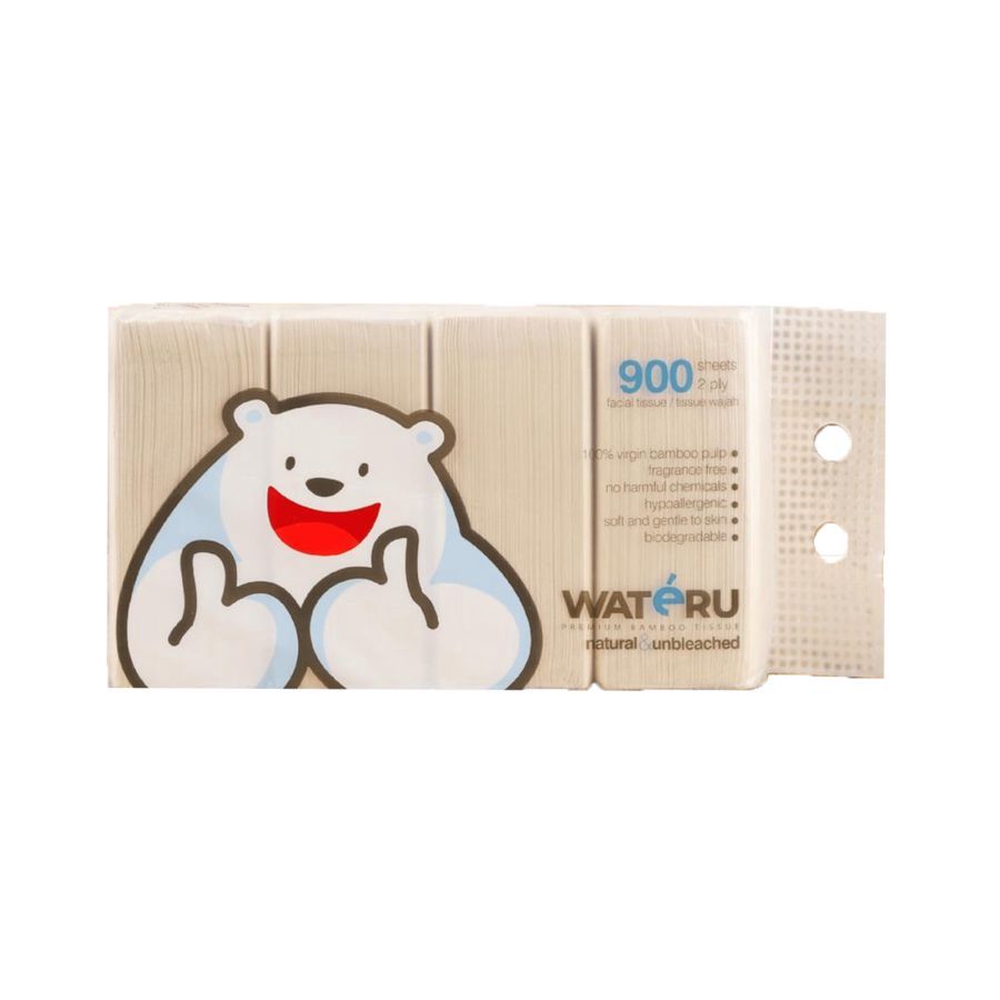 Wateru Premium Bamboo Tisu Wajah 2 Ply 900sheets