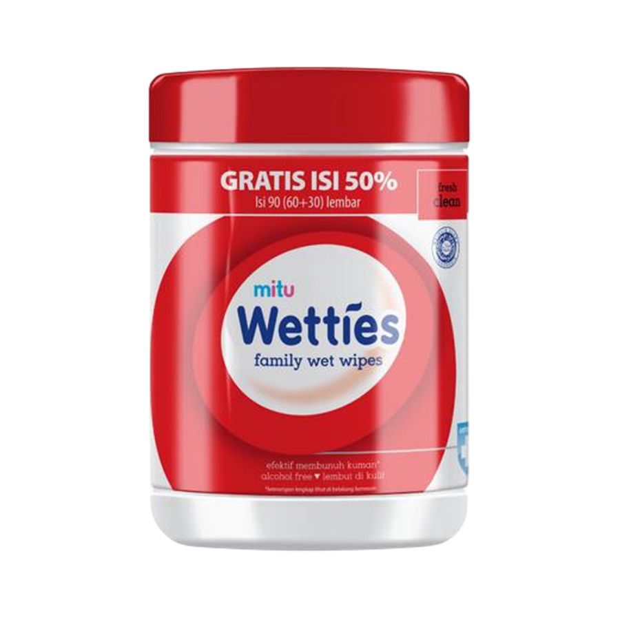 Mitu Wetties Family Fresh Clean Wet Wipes 90sheets