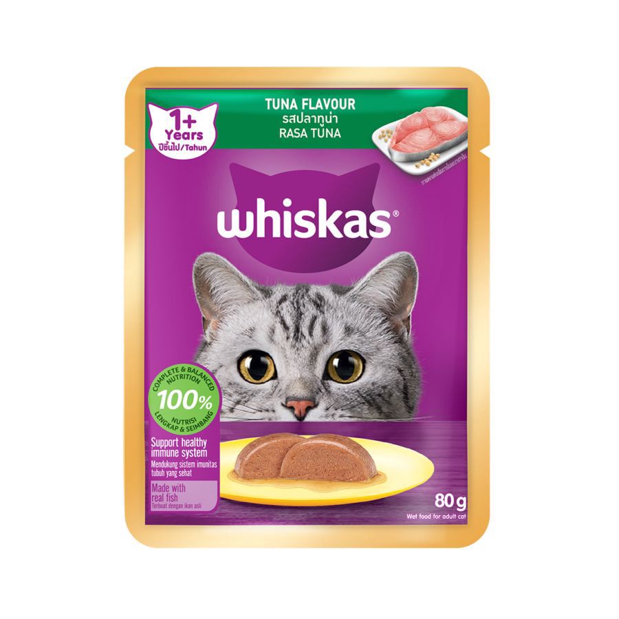 Whiskas Tuna Adult Makanan Kucing Pouch 80gram