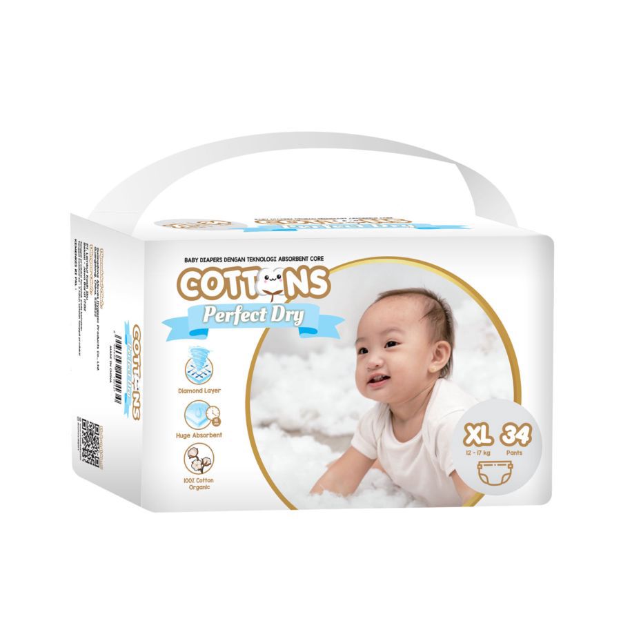 Cottons Baby Perfect Dry XL34 Pants Diapers 1pack