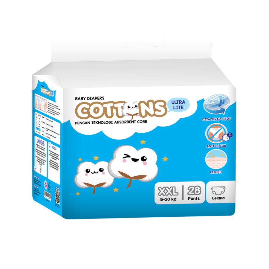 Cottons Baby Ultra Lite Pants DIapers XXL28 1pack