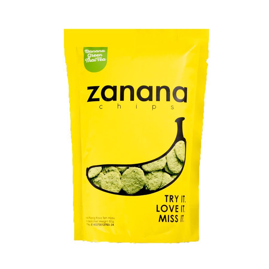 Zanana Banana Green Thai Tea Keripik Pisang 80gram