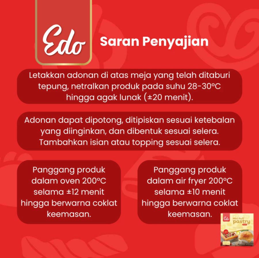 Edo Mini Puff Pastry Sheet 375gram