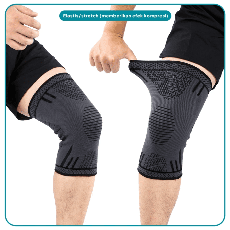 Elfs Active Knee Compression Pad Brace Support Pelindung Lutut Stretch Size L 1pcs