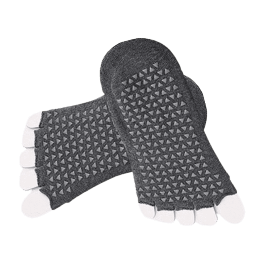 Elfs Active Woman Yoga Socks Anti Slip Terbuka Abu-Abu 1pcs