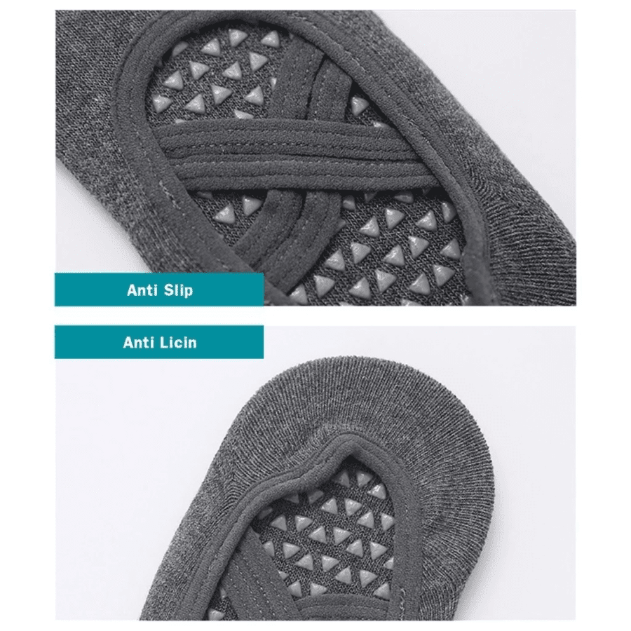 Elfs Active Woman Yoga Socks Anti Slip Terbuka Abu-Abu 1pcs