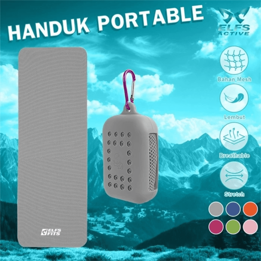 Elfs Active Sports Cooling Towel Portable Quick Dry Abu Muda 1pcs