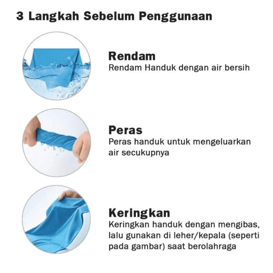 Elfs Active Sports Cooling Towel Portable Quick Dry Abu Muda 1pcs