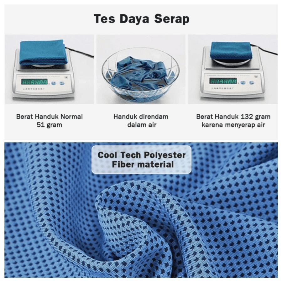 Elfs Active Sports Cooling Towel Portable Quick Dry Abu Muda 1pcs