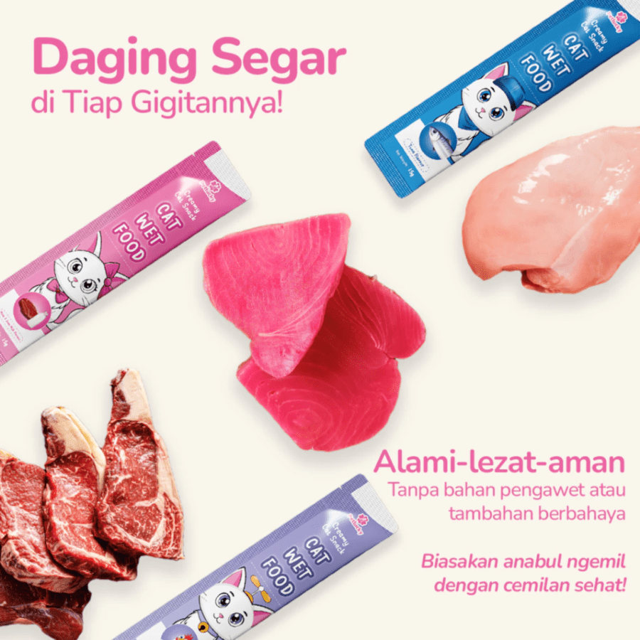 Petlucky Creamy Tuna Snack Kucing 5 pcs x 1 gram 1pack