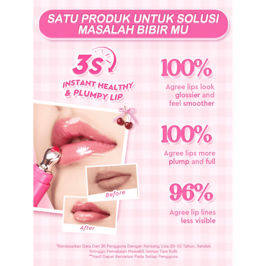 Glad2Glow Brightening Strawberry Glaze Lip Serum 7gram