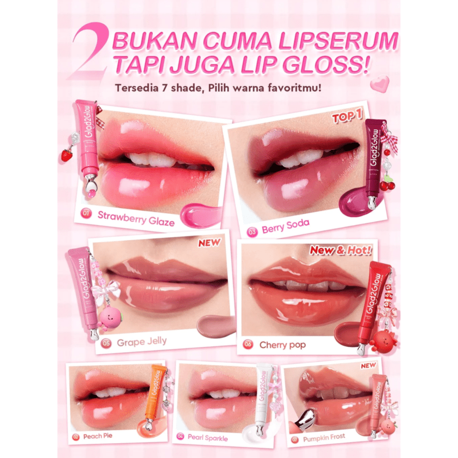 Glad2Glow Brightening Strawberry Glaze Lip Serum 7gram
