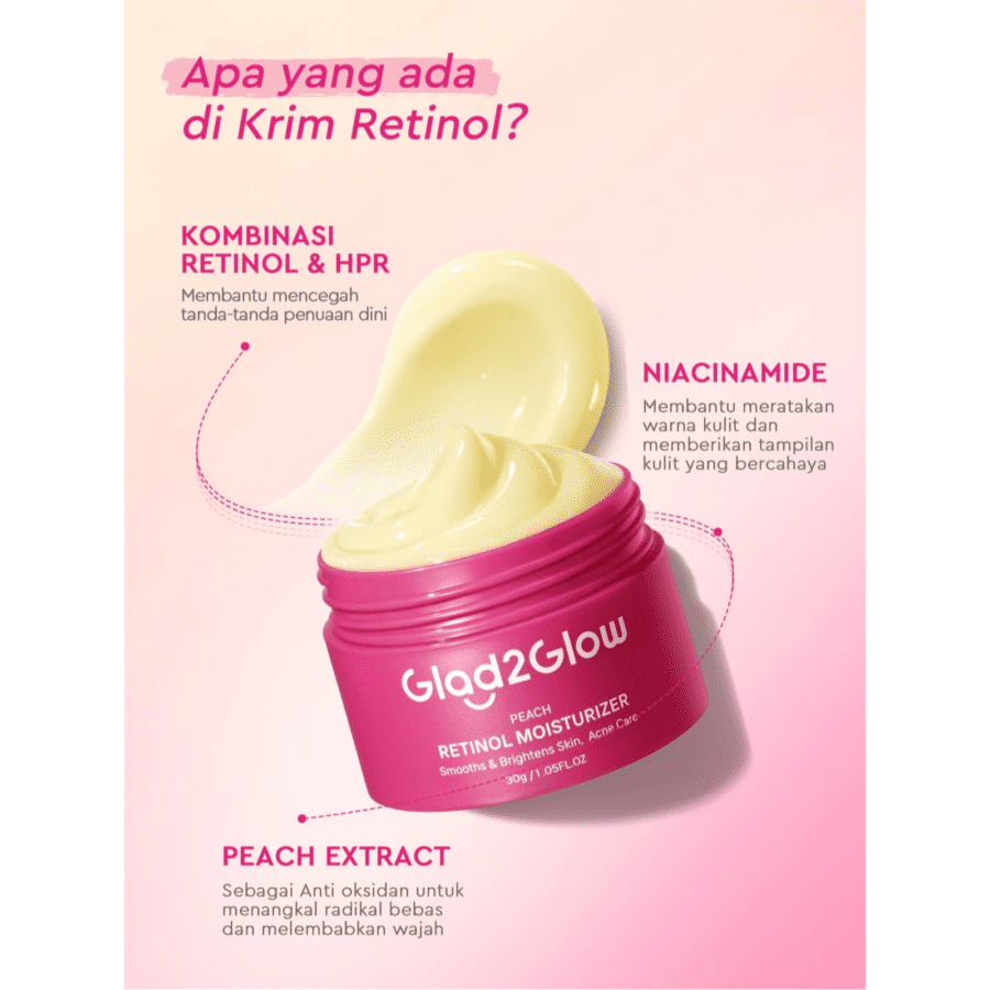 Glad2Glow Peach Retinol Face Moisturizer 30ml