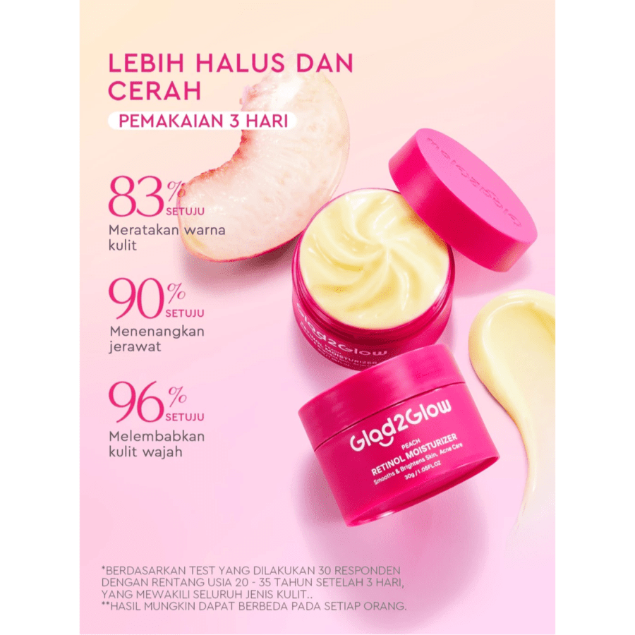 Glad2Glow Peach Retinol Face Moisturizer 30ml