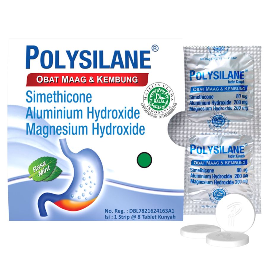 Polysilane Mint Strip Obat Maag dan Kembung