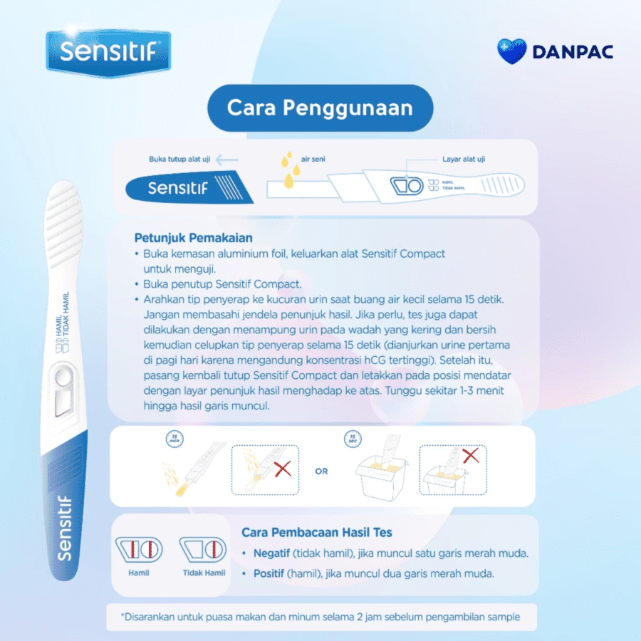 Sensitif Compact Alat Uji Kehamilan 1pcs