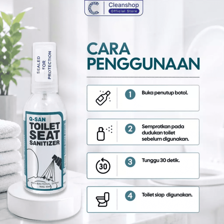 QSAN Anti Bacterial Toilet Seat Sanitizer Spray